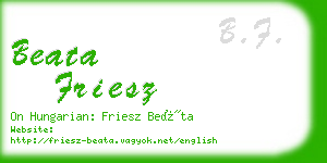 beata friesz business card